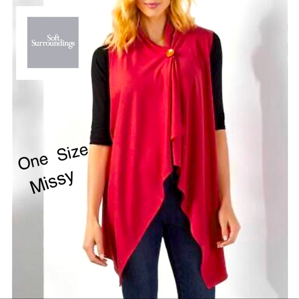 Soft Surroundings Pink Topper Poncho Cape Wrap OS